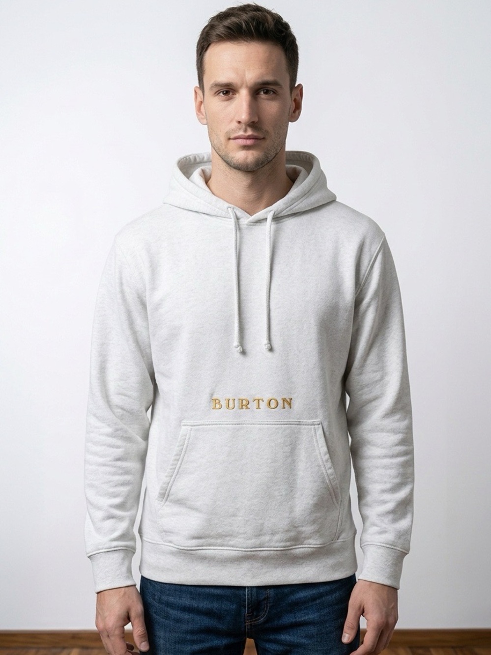 Burton Cream Pullover Hoodie with Gold Logo Size Large